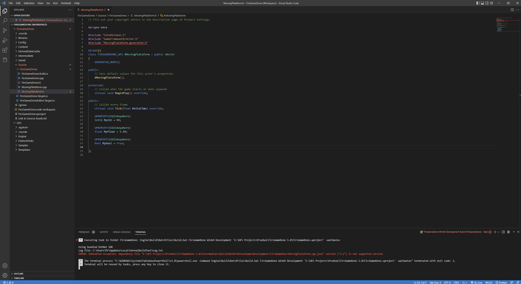 Help for error in C++ and unreal engine - Ask - GameDev.tv