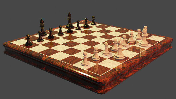 Chess Board with Generated Textures