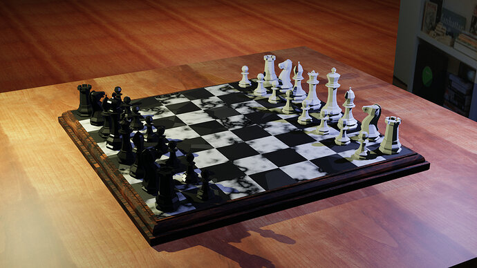 Chess set view side