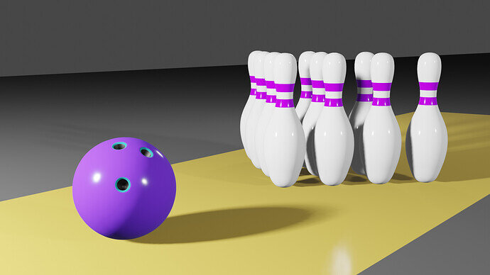 Bowling Ball and Pins Scene