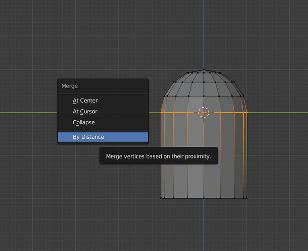Step 10 - Removing Duplicate Vertices - Transparent Mode - Left Mouse Drag select Middle Vertices + M - By Distance