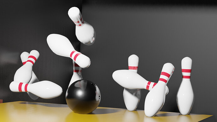 Bowling Scene Final_ Pins Struck_rendered with Evee