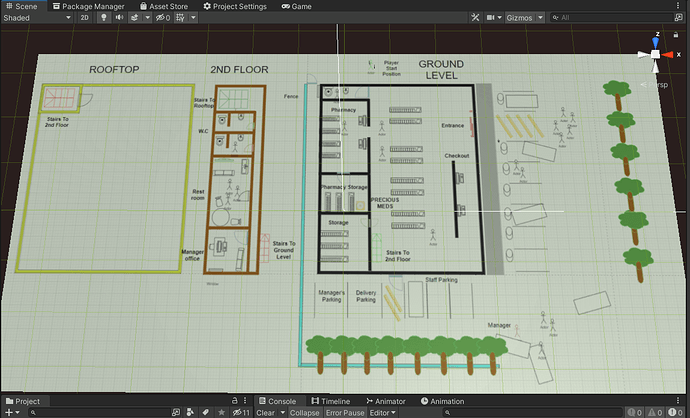 Drug Store Level Plan Scene