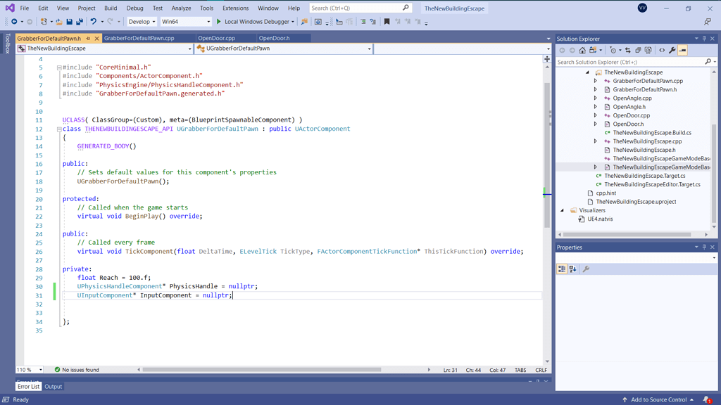 Input Component is not found by default - Ask - GameDev.tv