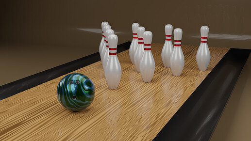 Bowling Ball And Pins - Static_Cycles_RealisticLane