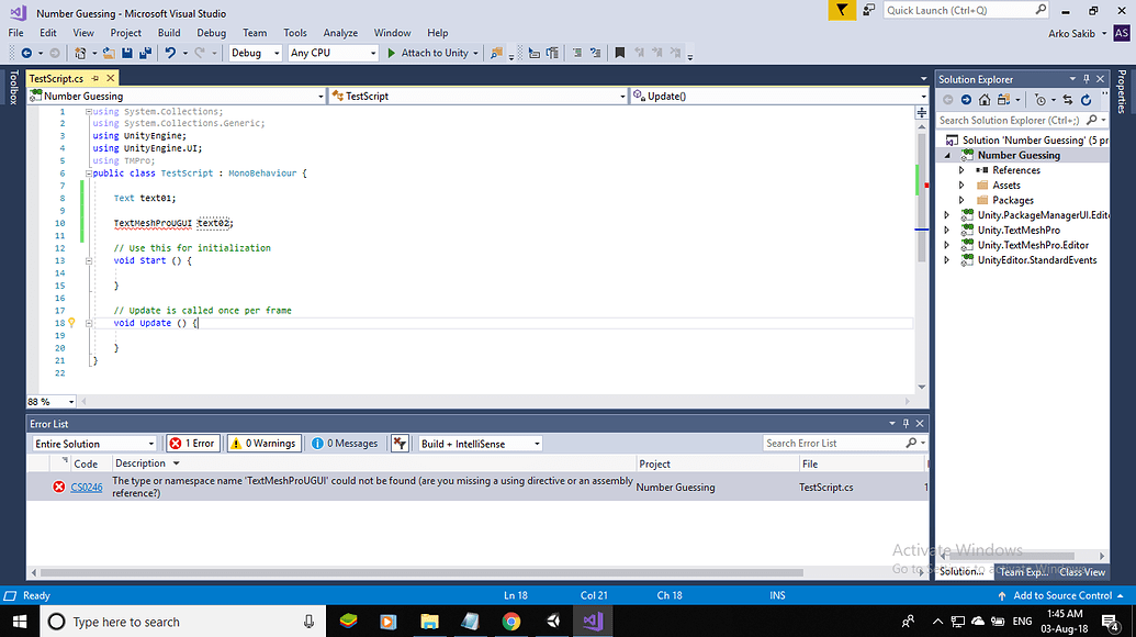 Text Mesh Pro Scripting Problem - Talk - GameDev.tv