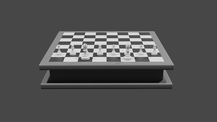 Low Poly Mod Chess Set Cycles