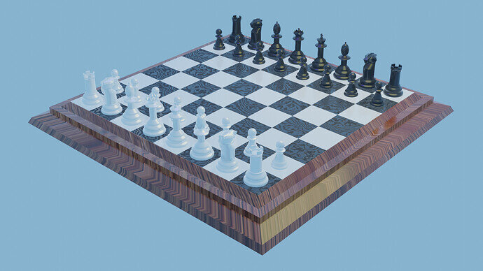 Complete Set Chess Scene