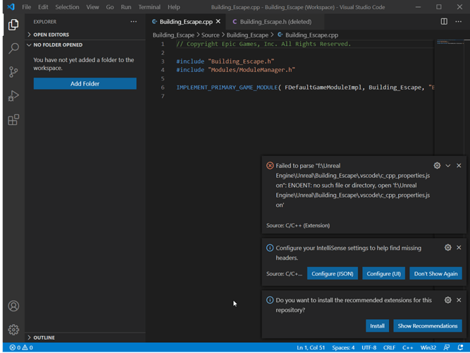 opened with VS code