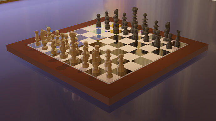 low-poly-chess-set-reflection-experiment