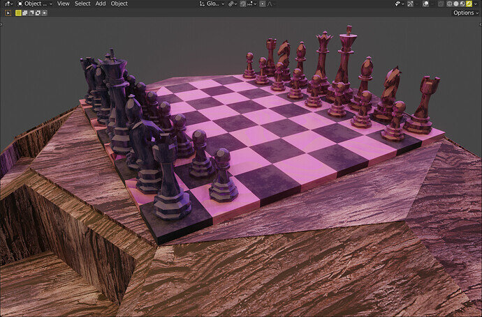 Chess Board Scene Textured Dual Board