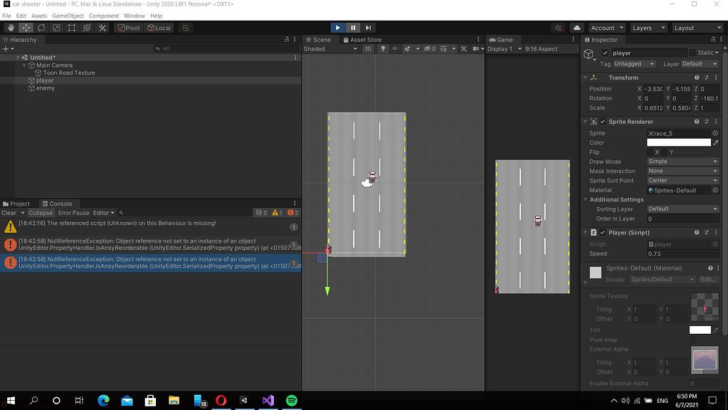 Player moving to the corner of camera and unity giving errors - Ask ...