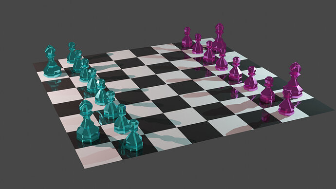 Chess Board Reflections Render