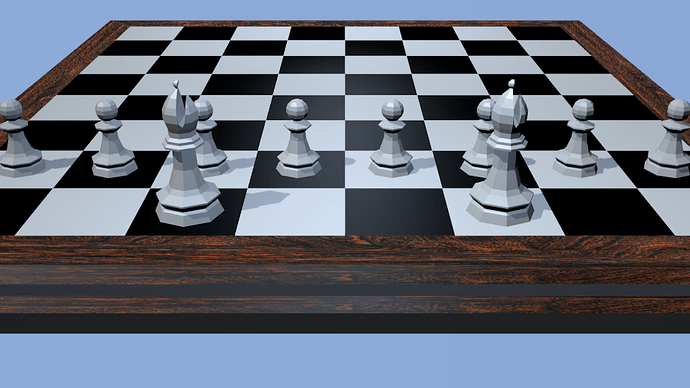 Chess Scene Board Wood