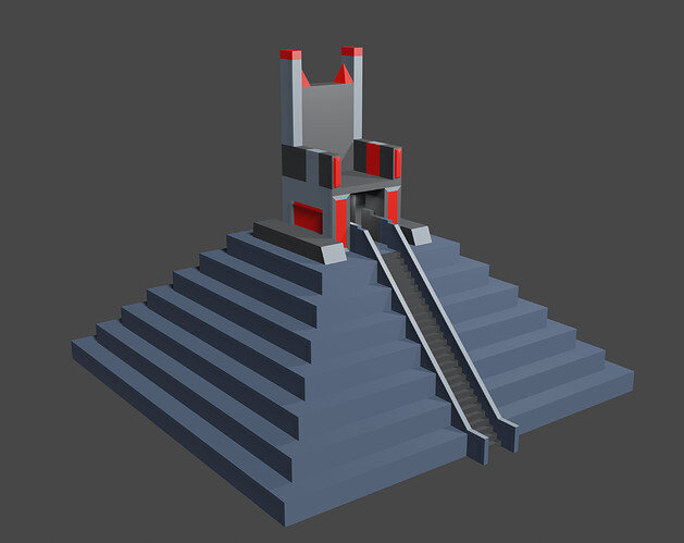 chair on pyramid added stairs
