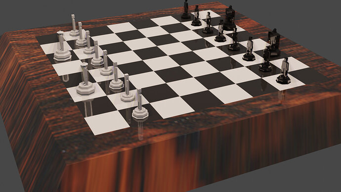 Chess Board with Wood Texture