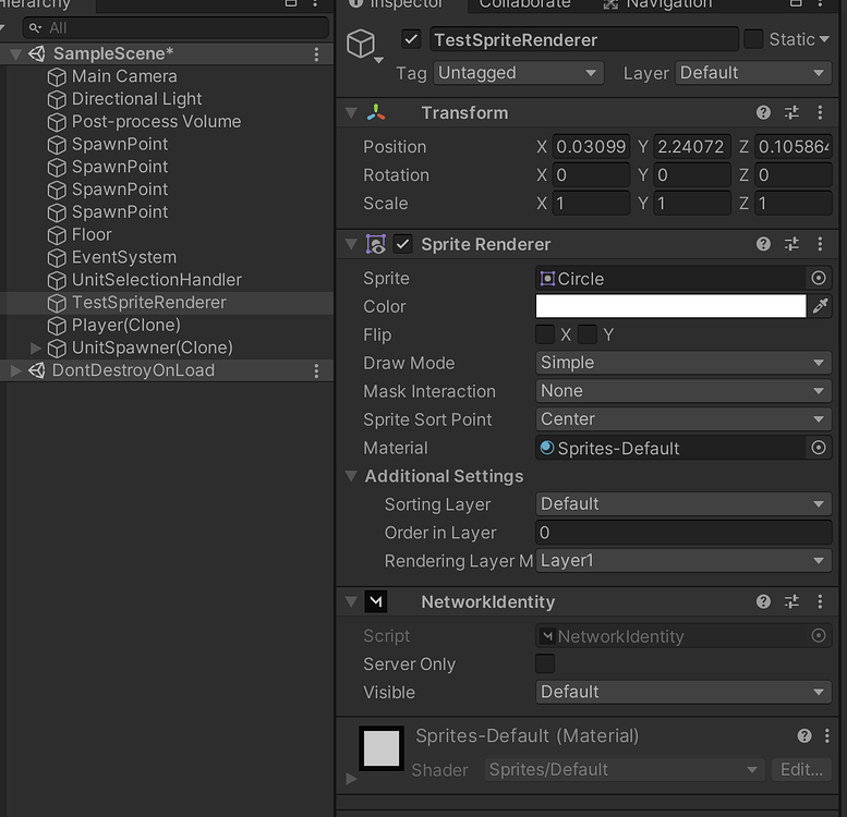 SpriteRenderer enables by itself when server starts - Ask - GameDev.tv