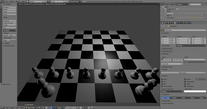 Chess board with pieces (no shadows)