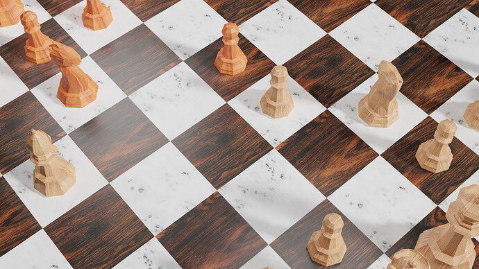 Chess Scene - Overhead View