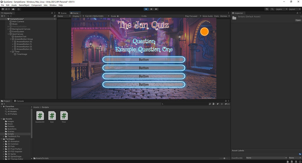 After integrating the timer the Buttons don't Work - Ask - GameDev.tv