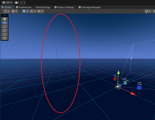 Unity - Vertical dashed line on Scene