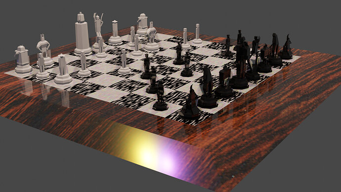 Chess Set Mid Game