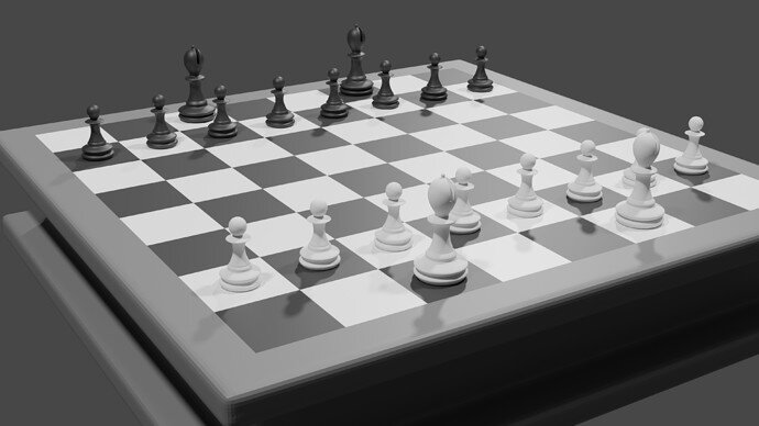 Low Poly Mod Chess Set Cycles 2
