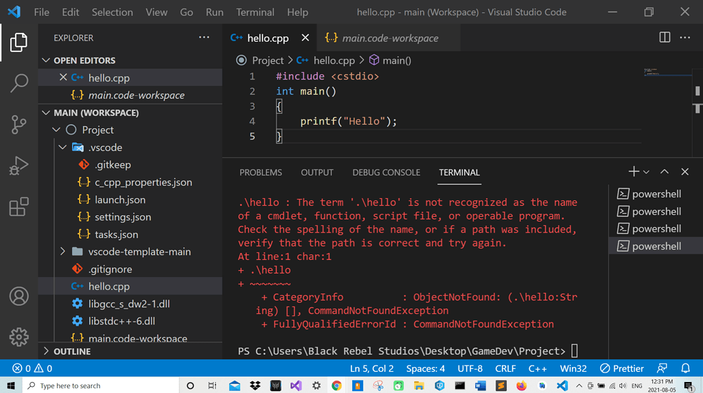 First Program Problems - Show - GameDev.tv