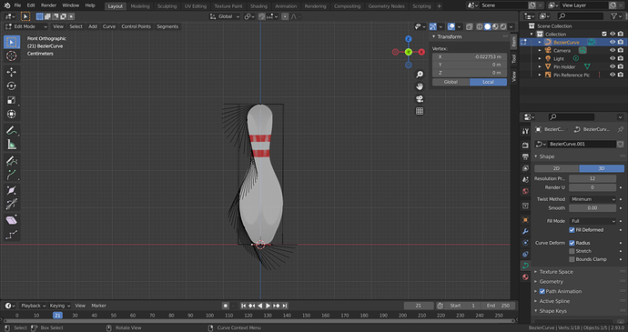 Front Orthographic View_Beizer Curve Bowling Pin_Reworked
