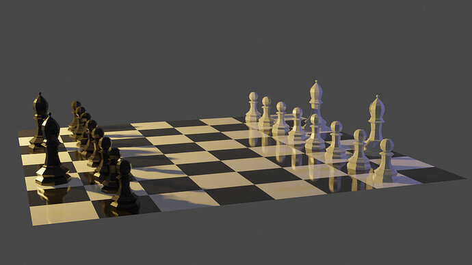 Chess scene with lighting
