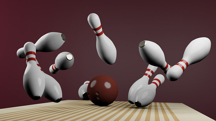 Bowlingbana5 rödbrunt klot med labb med skuggor och evee.blend