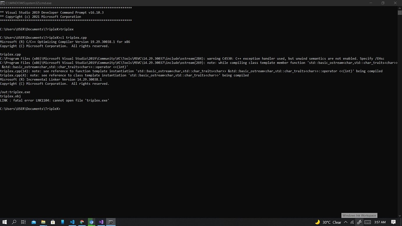 Fatal error LNK1104: cannot open file 'triplex.exe' - Ask - GameDev.tv