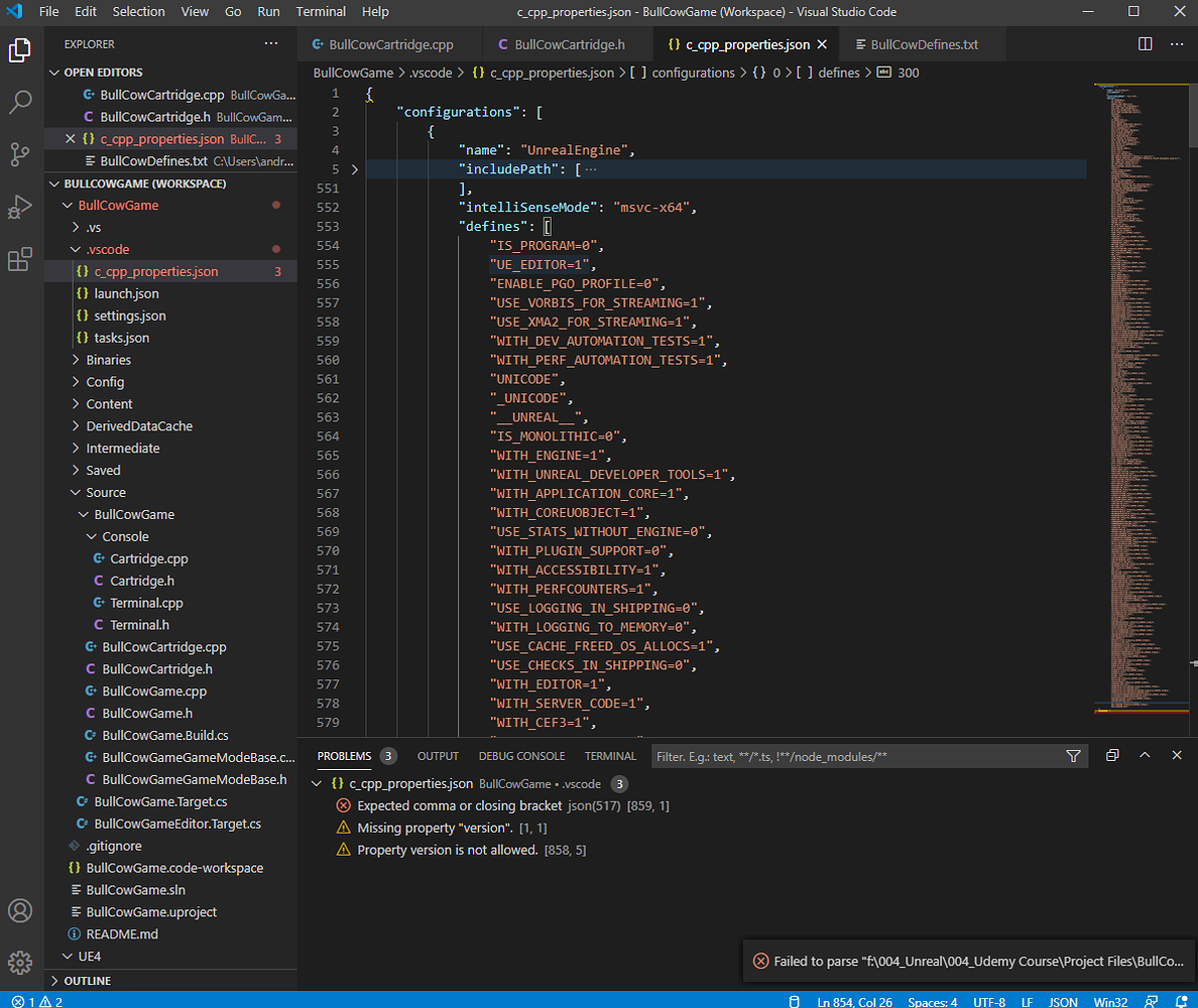 BullCowGame VS Code errors - Ask - GameDev.tv