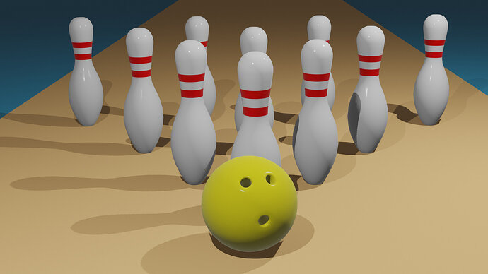 Bowling Ball and Pins with Lighting_Shadows