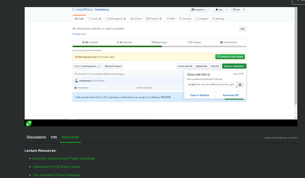 Missing Repo Link in Resources - Ask - GameDev.tv