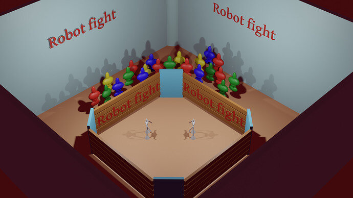 Final project robot fight top down view
