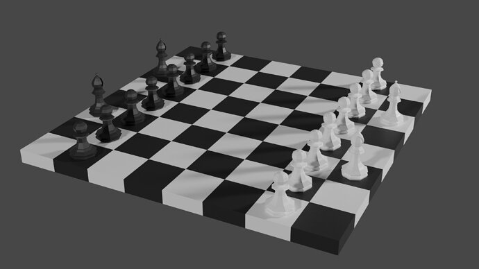 Chess scene with black pieces