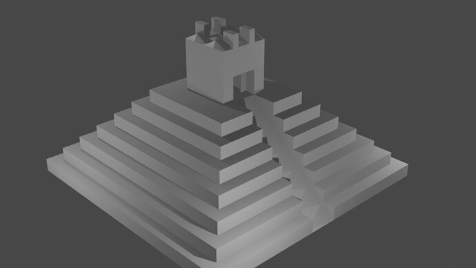 Mayan pyramid with ramp render
