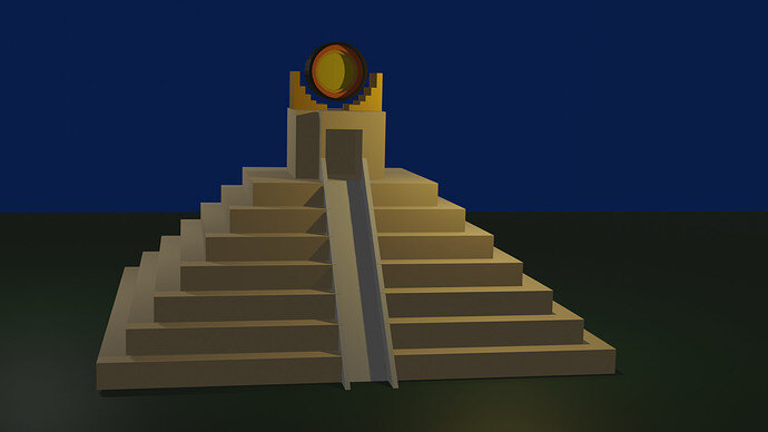 pyramid with ramp and crown