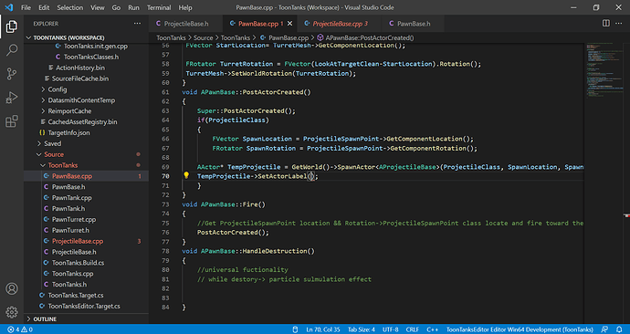 PawnBase.cpp - ToonTanks (Workspace) - Visual Studio Code 19_08_2021 13_12_15