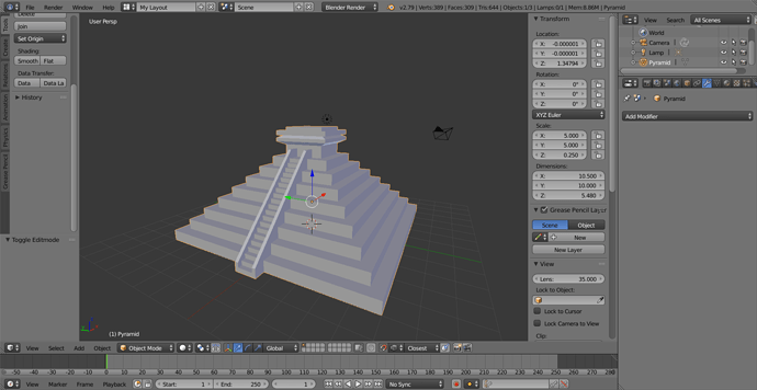 Mayan Pyramid with modified top