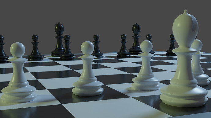 Low Poly Mod Chess Set Cycles 4