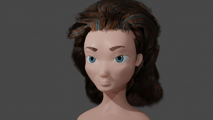 Hair render with eyebrows