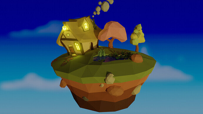 low_poly_house_dusk
