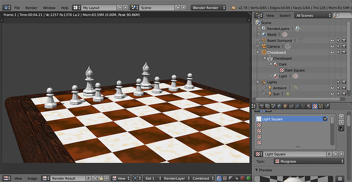 Chess Scene with Textured squares