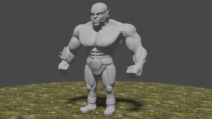 Low poly orc baked