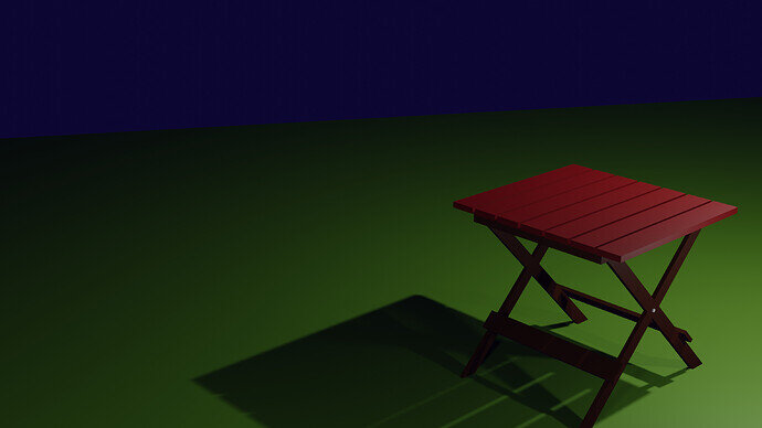Red table at night