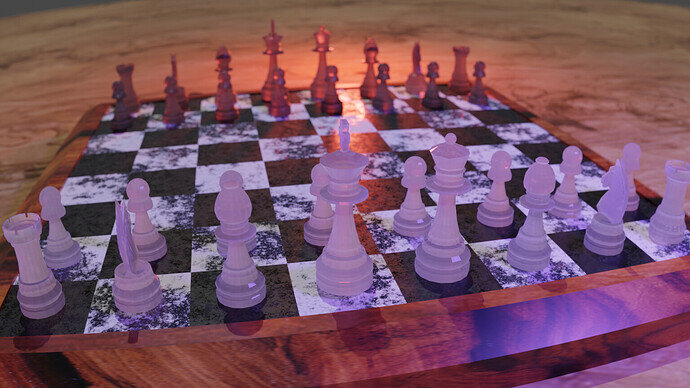 Chess set - 008B - Depth of field and fisheye