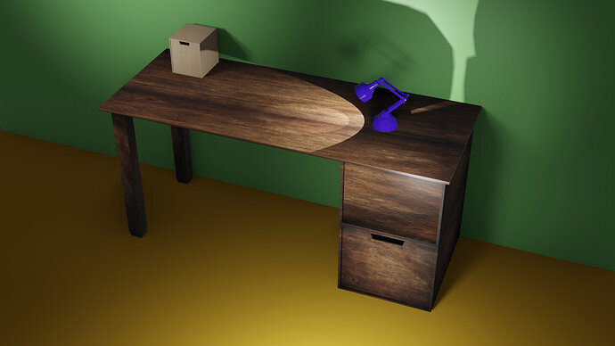 Lamp and Desk render