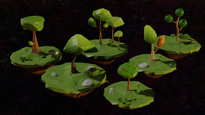 2020-11-30 - Low Poly Trees Cycles